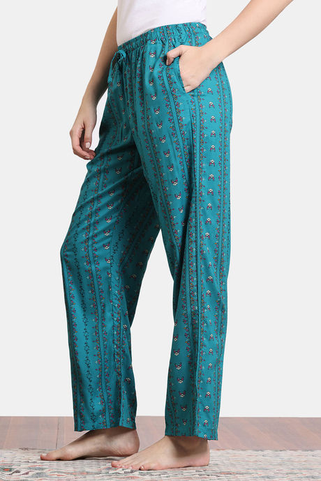 Zivame Zellij Dreams Woven Pyjama - Lake Blue — image 3